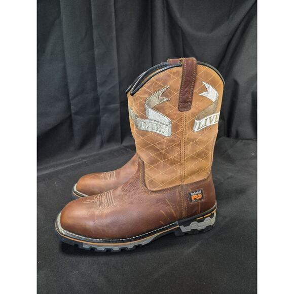 Timberland Pro Men True Grit Pull On Waterproof Work Boot Size 12M Embroidered main image 8